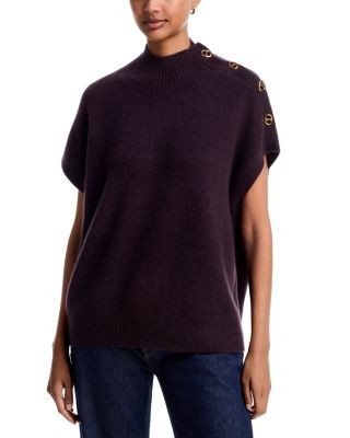 C by Bloomingdale's Cashmere Button Mockneck Cashmere Sweater - Exclusive