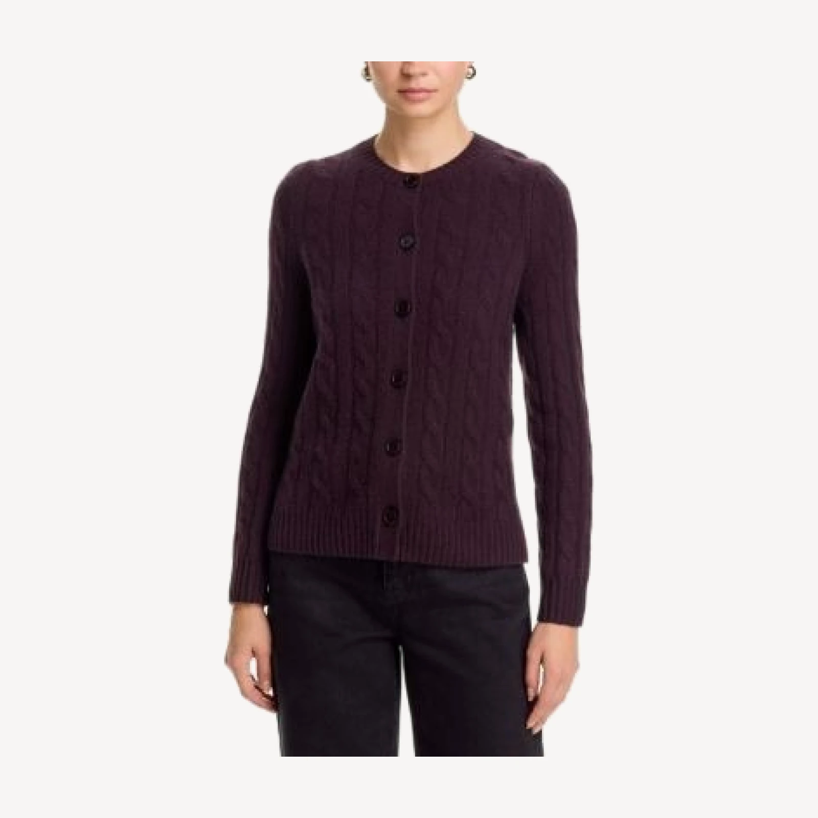 C by Bloomingdale's Cashmere 100% Cashmere Crewneck Cable Knit Cardigan Sweater - Exclusive