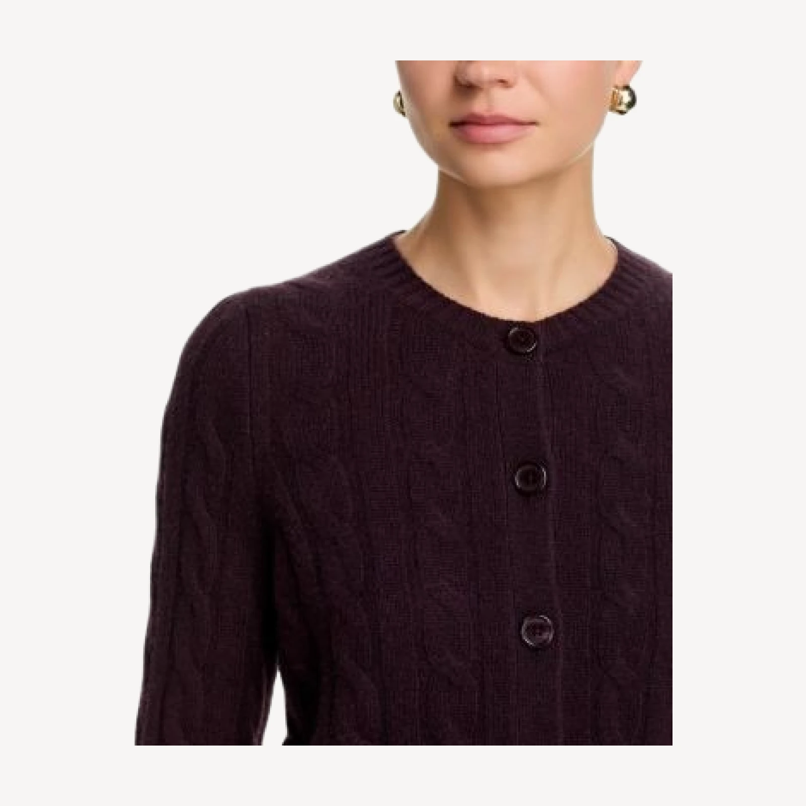 C by Bloomingdale's Cashmere 100% Cashmere Crewneck Cable Knit Cardigan Sweater - Exclusive