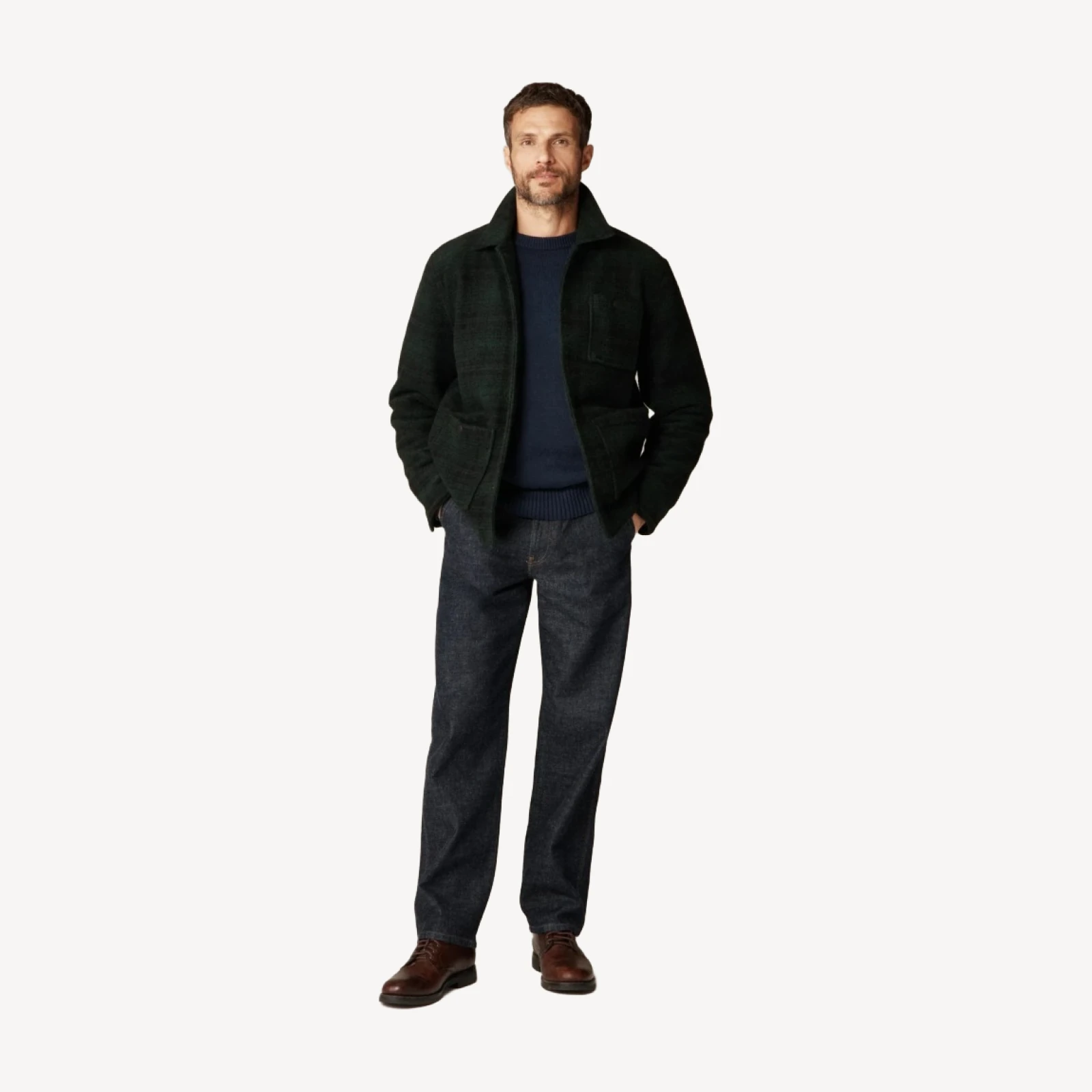 Wool-blend sherpa fleece coverall jacket