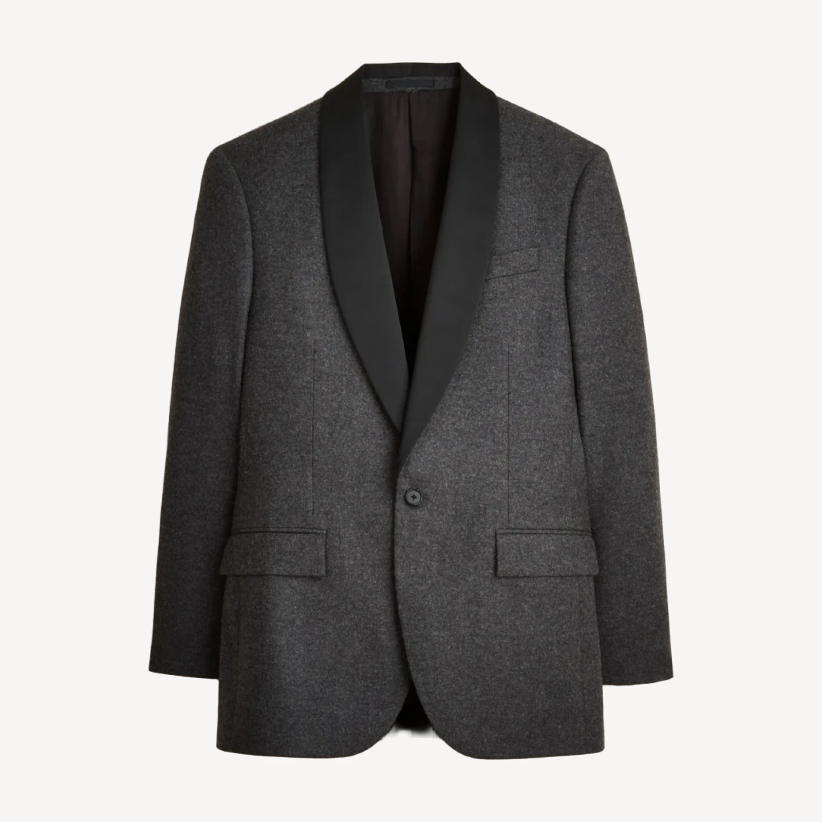 Limited-edition Relaxed-fit shawl-collar tuxedo jacket in English wool flannel