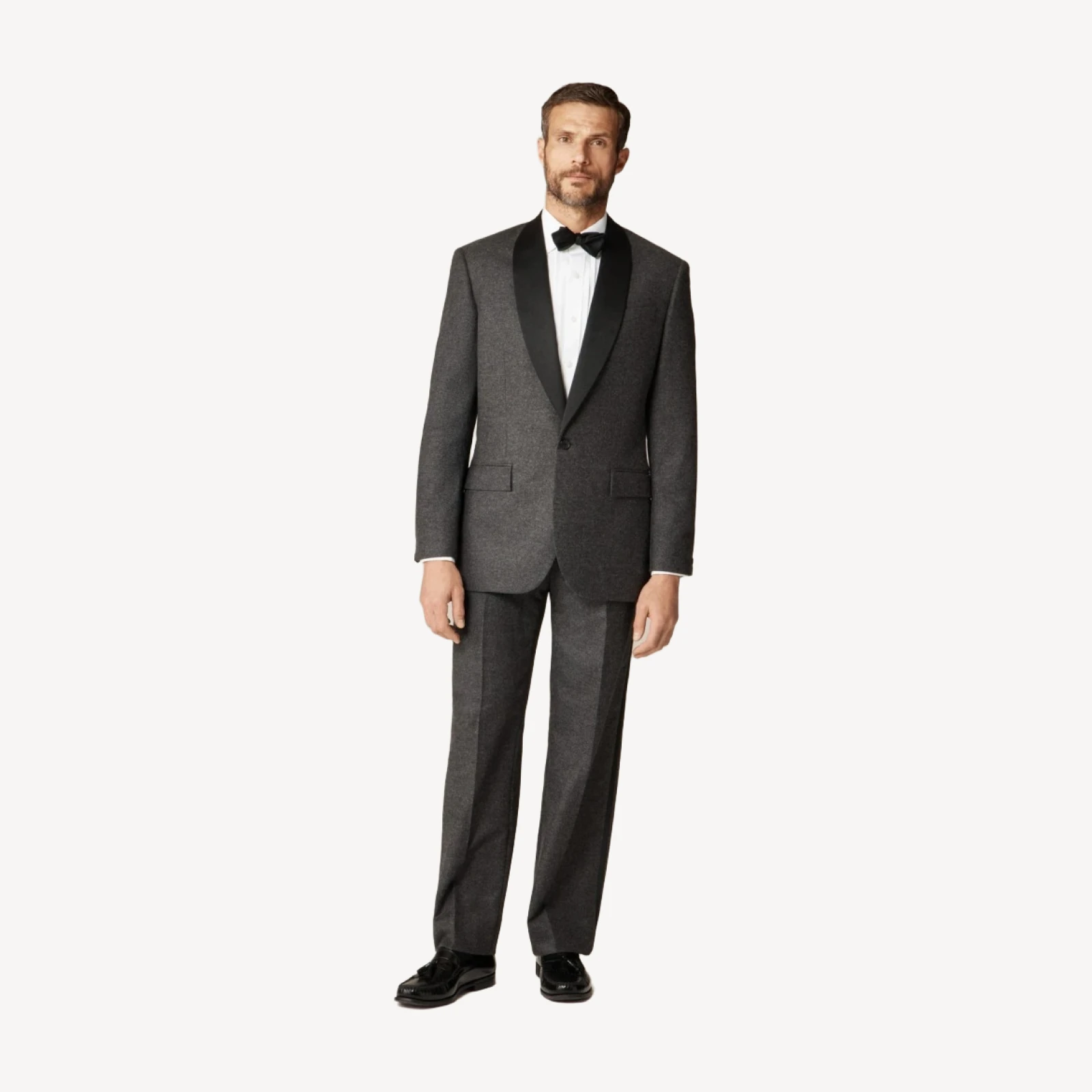 Limited-edition Relaxed-fit shawl-collar tuxedo jacket in English wool flannel