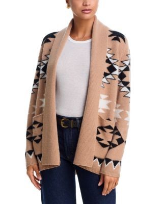 Aqua 100% Cashmere Aztec Cardigan - Exclusive