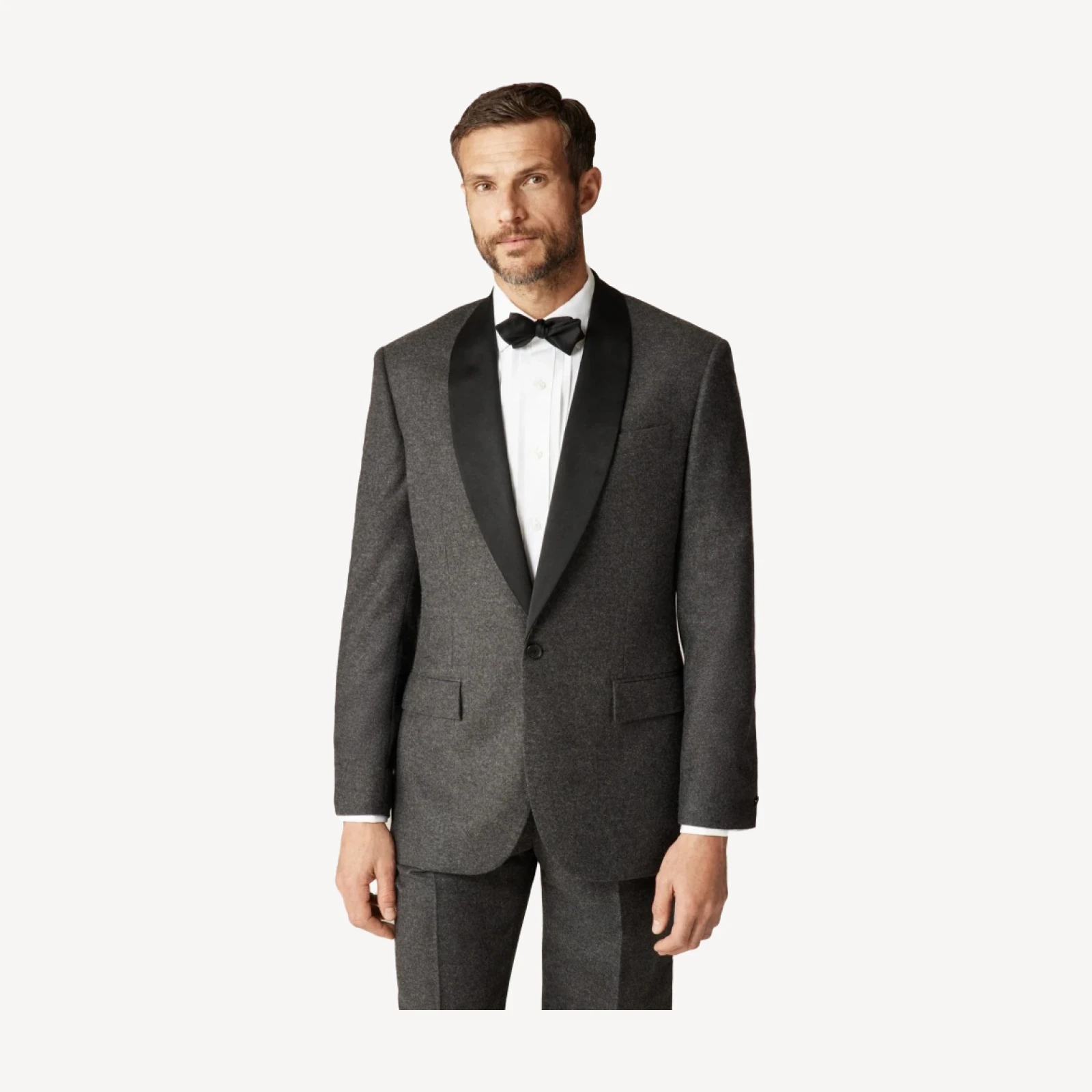 Limited-edition Relaxed-fit shawl-collar tuxedo jacket in English wool flannel