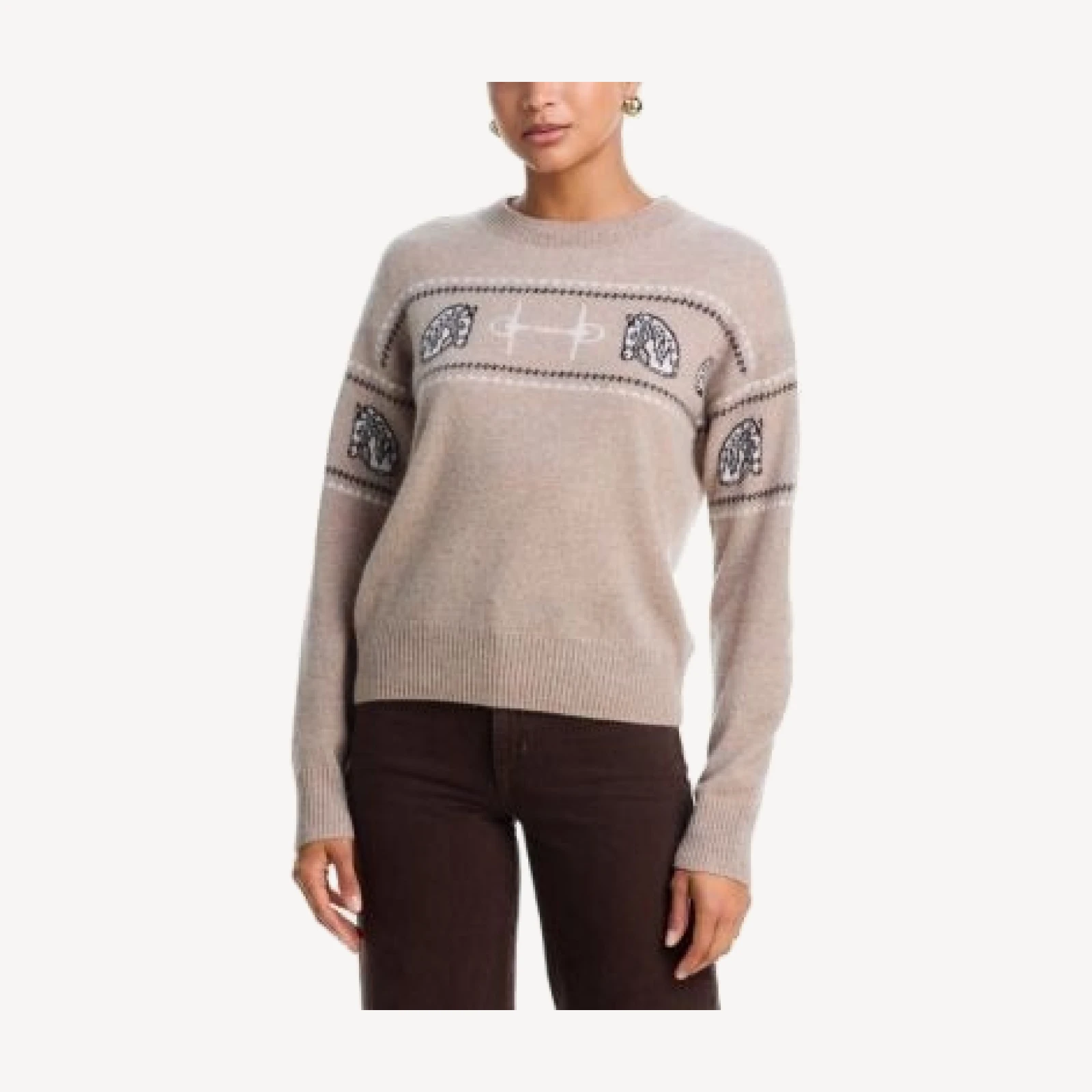 Aqua 100% Cashmere Horse Sweater - Exclusive