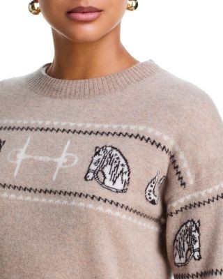 Aqua 100% Cashmere Horse Sweater - Exclusive