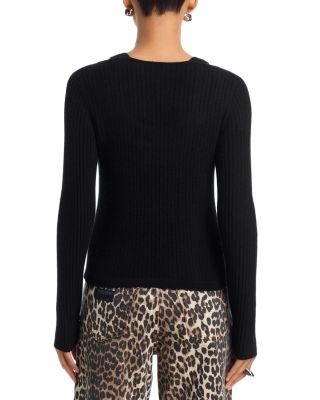 Aqua Cashmere Double Layer Scoop Neck Top - Exclusive