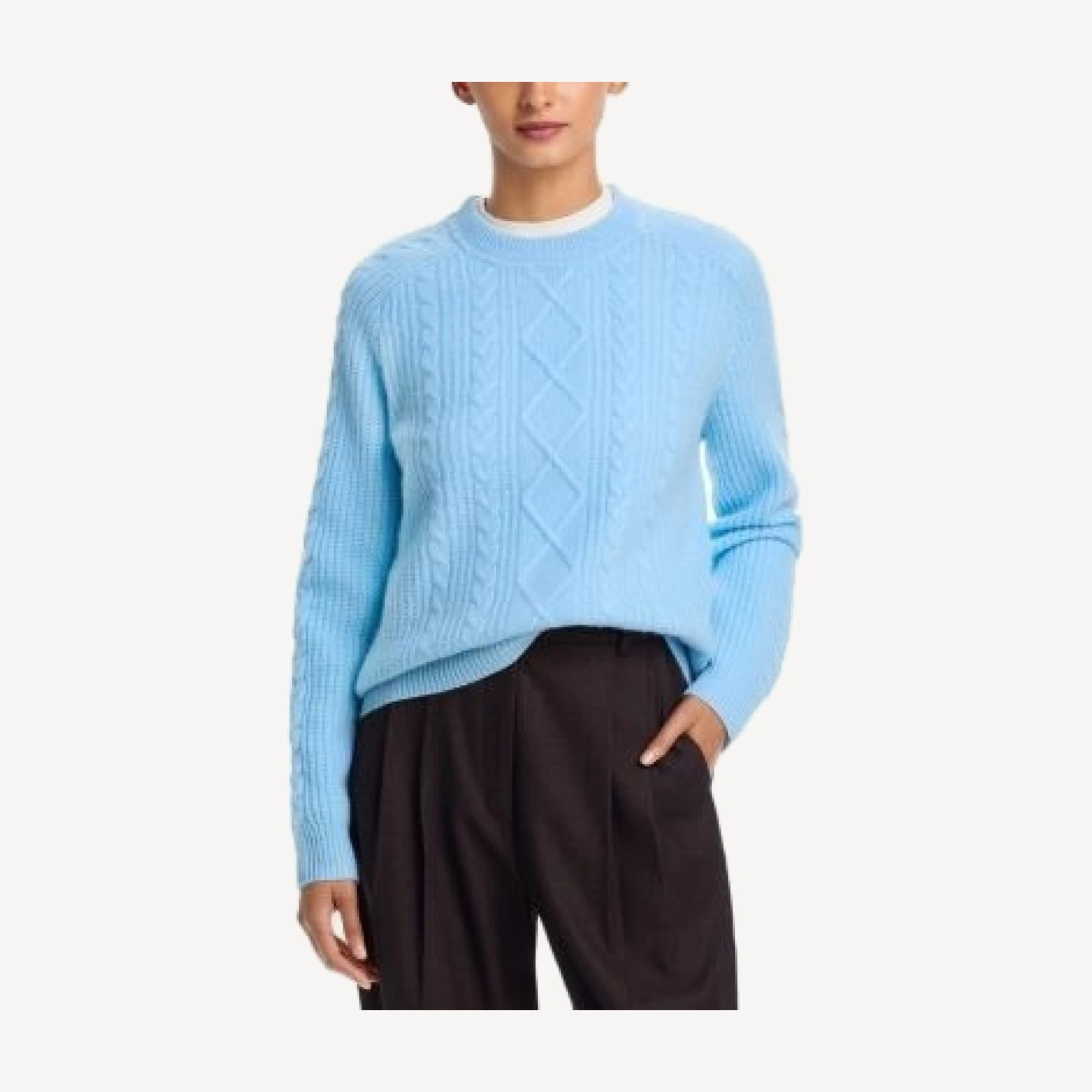 Aqua Cashmere Cable Knit Raglan Sleeve Sweater - Exclusive