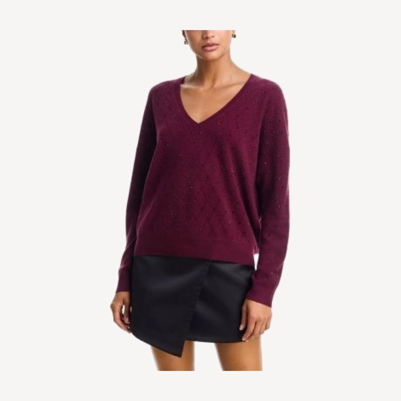 Aqua Cashmere 100% Cashmere V Neck Sweater - Exclusive