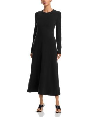 Aqua 100% Cashmere Long Sleeve Midi Dress - Exclusive