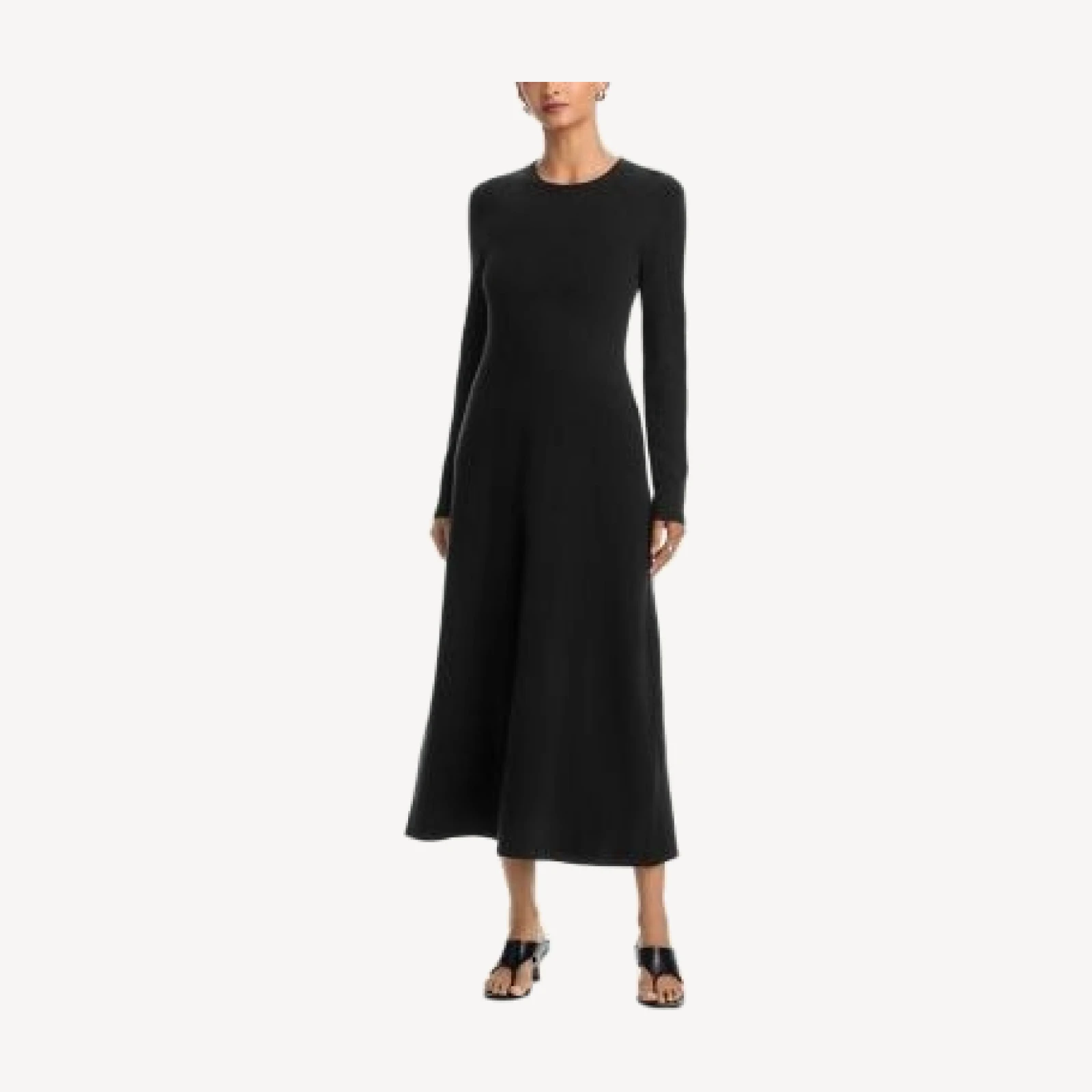 Aqua 100% Cashmere Long Sleeve Midi Dress - Exclusive
