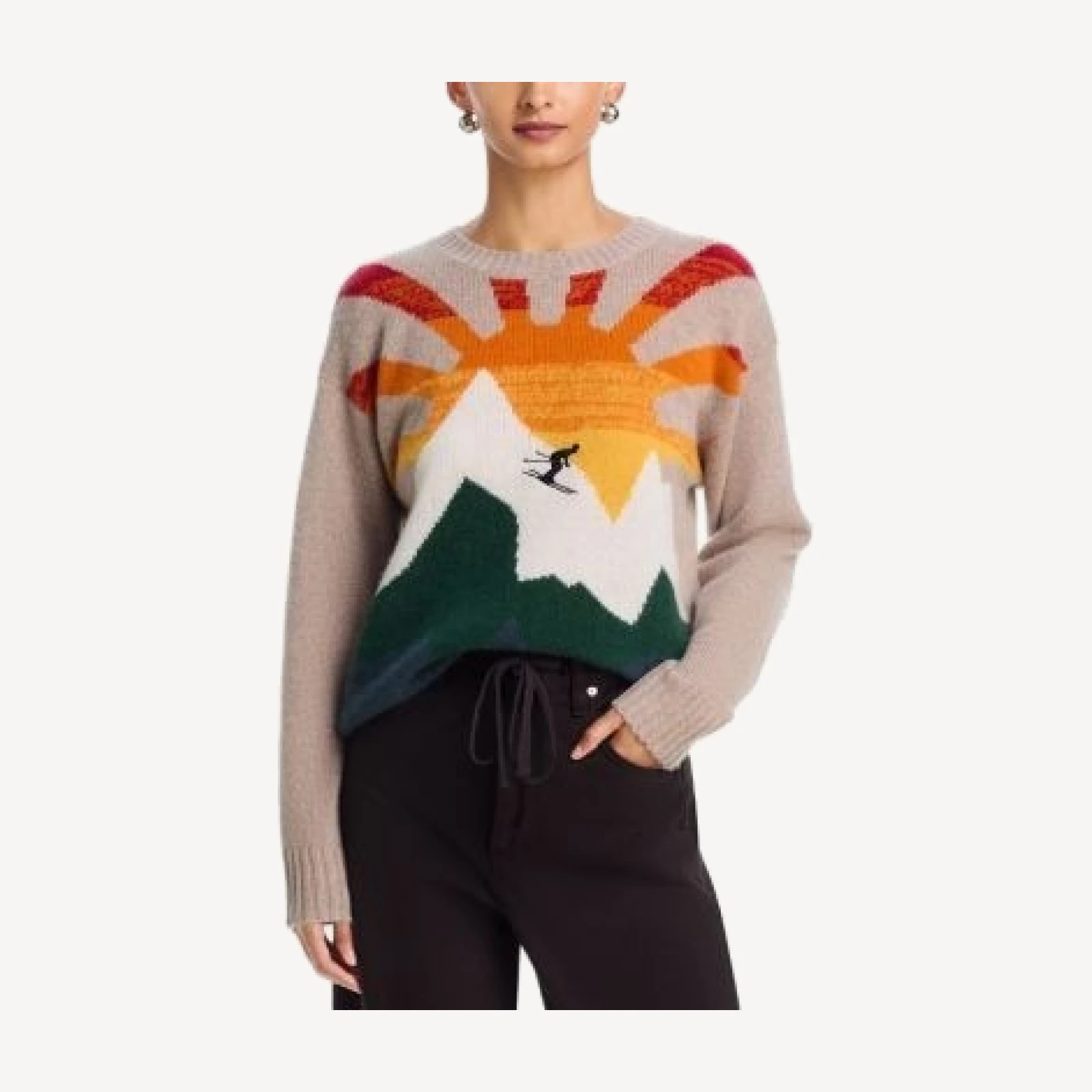 Aqua Cashmere Sunrise Skiier Crewneck Sweater - Exclusive