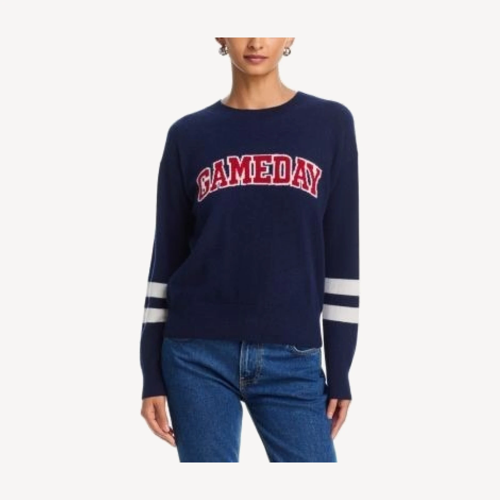 Aqua Cashmere Gameday Varsity Stripe Sweater - Exclusive