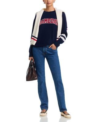 Aqua Cashmere Gameday Varsity Stripe Sweater - Exclusive