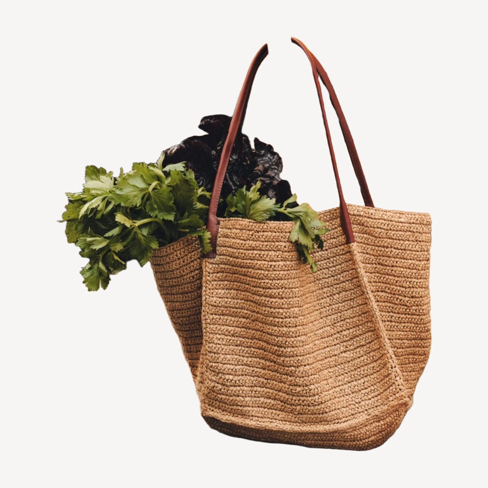 Large handknotted packable tote bag
