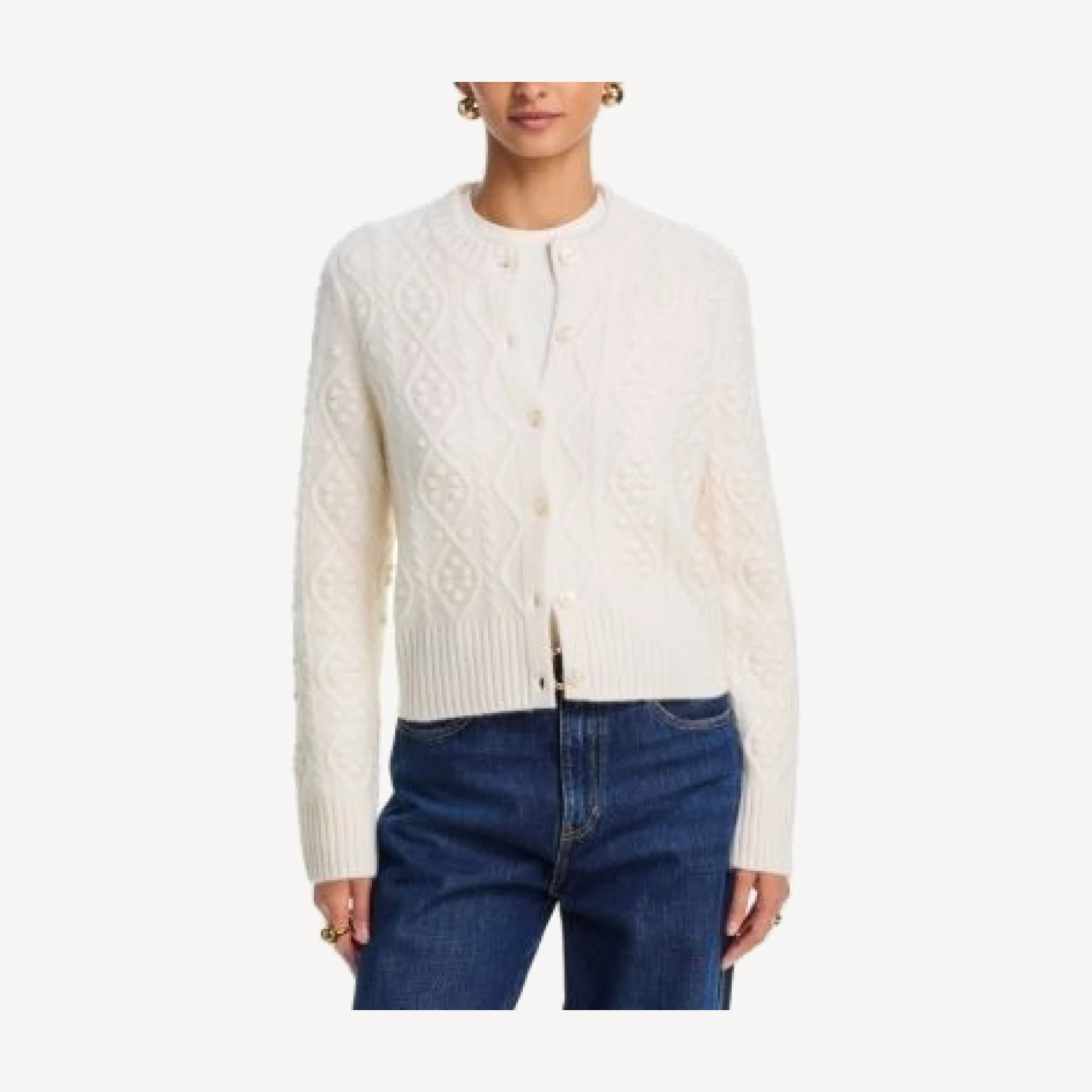 Aqua Cashmere Cable Knit Cardigan - Exclusive