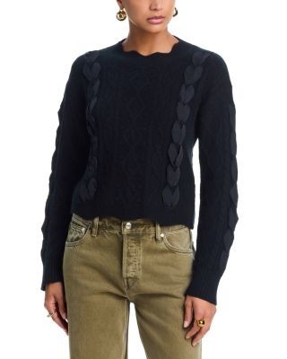 Aqua Cashmere Ribbon Crewneck Sweater - Exclusive