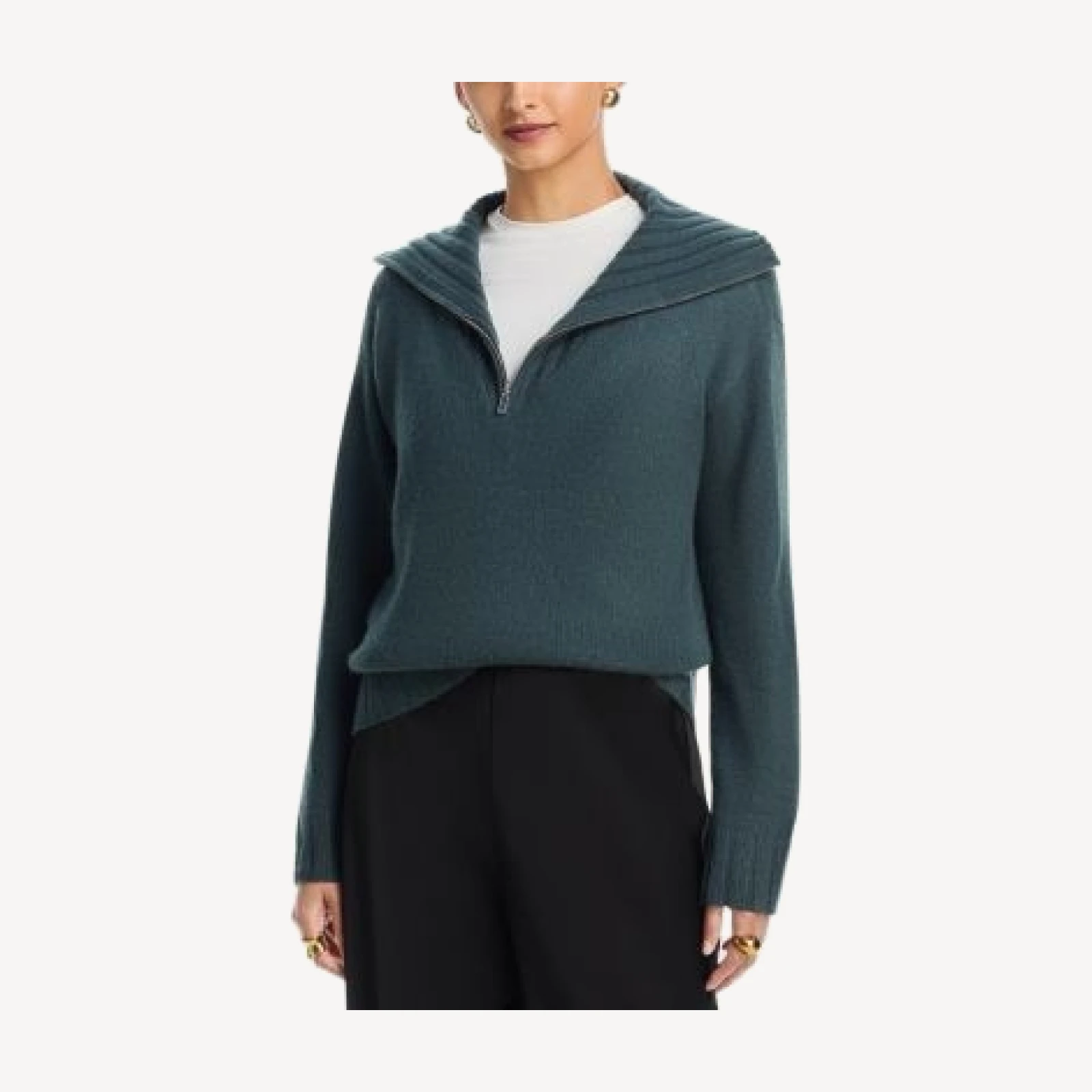 Aqua Cashmere Half Zip Sweater - Exclusive
