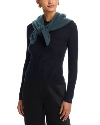 Aqua Brushed Cashmere Triangle Wrap - Exclusive