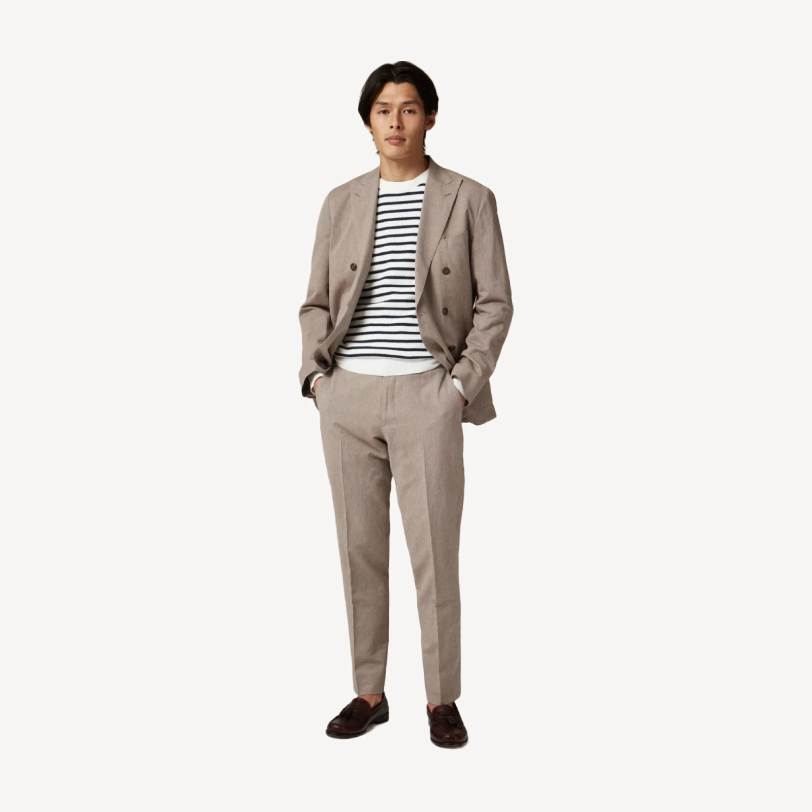 Ludlow Slim-fit suit pant in Irish cotton-linen blend
