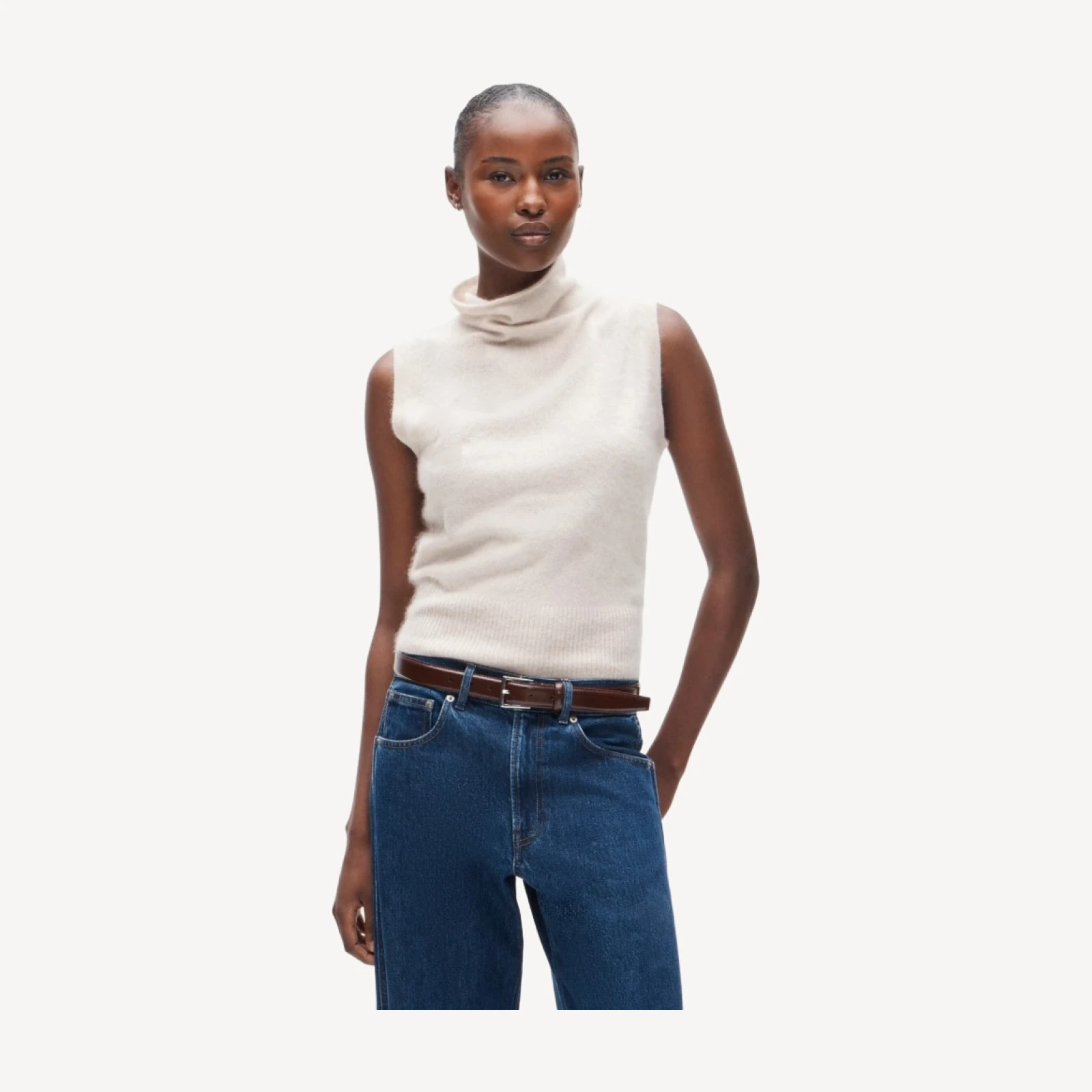 Cashmere turtleneck sweater shell