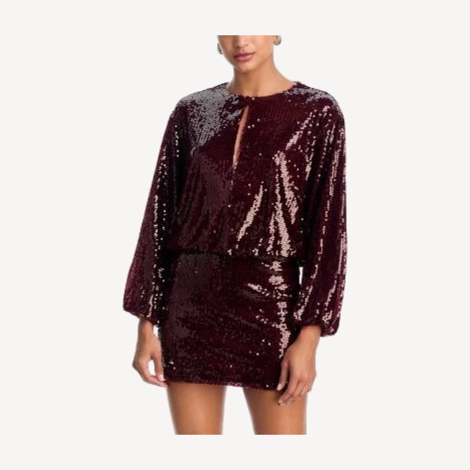 Aqua Sequin Long Sleeve Mini Dress - Exclusive