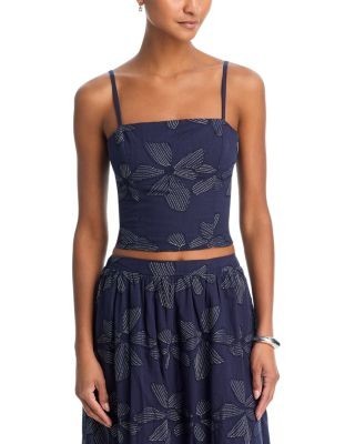 Aqua Embroidered Crop Top - Exclusive