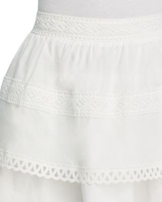 Aqua Embroidered Tier Mini Skirt - Exclusive