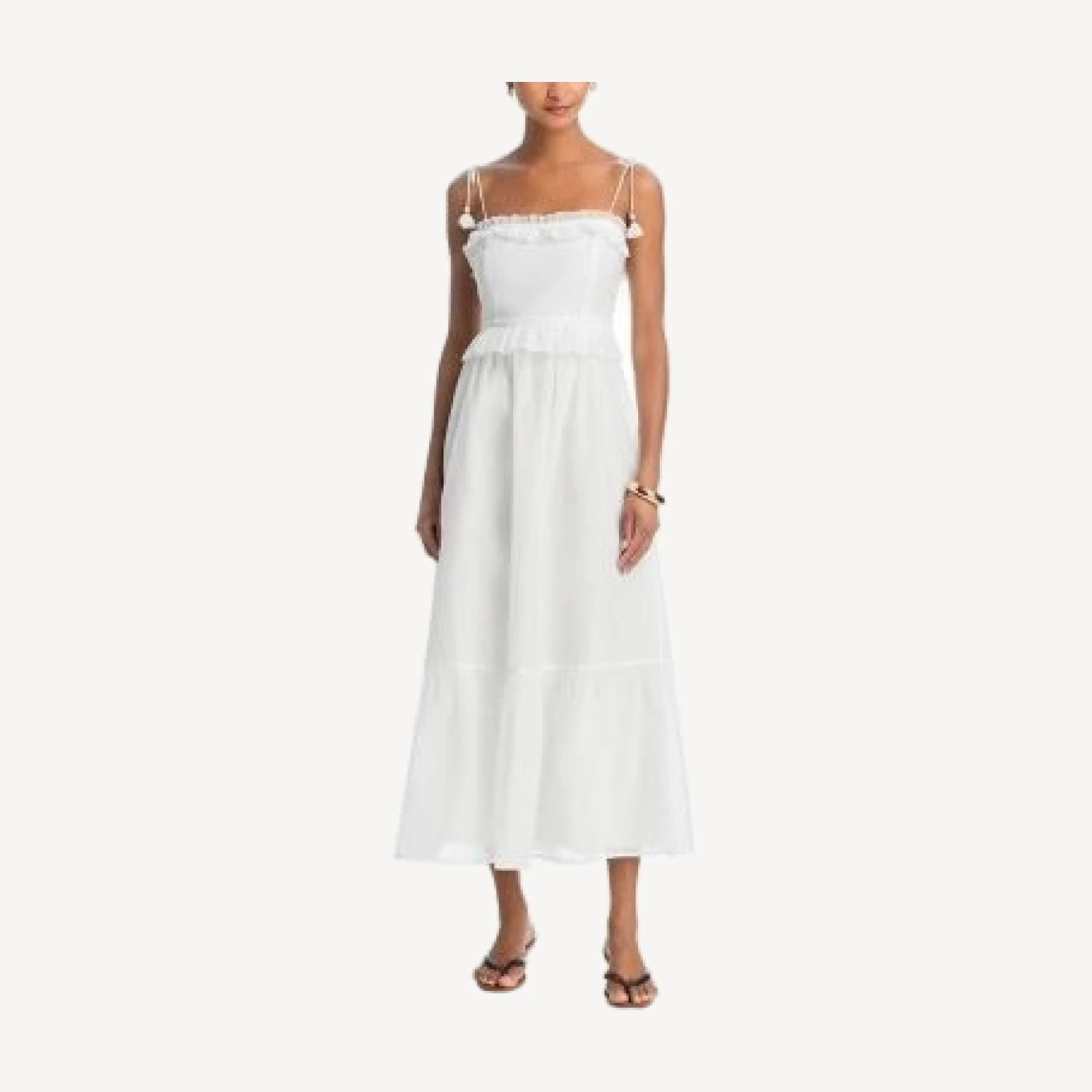 Aqua Ruffle Lace Midi Dress - Exclusive