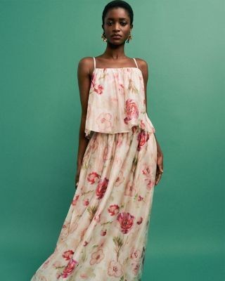 Aqua Rose Flounce Top - Exclusive