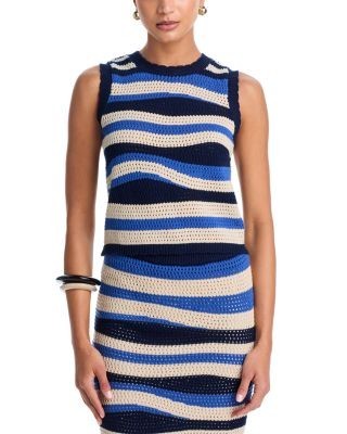 Aqua Wavy Crochet Tank - Exclusive