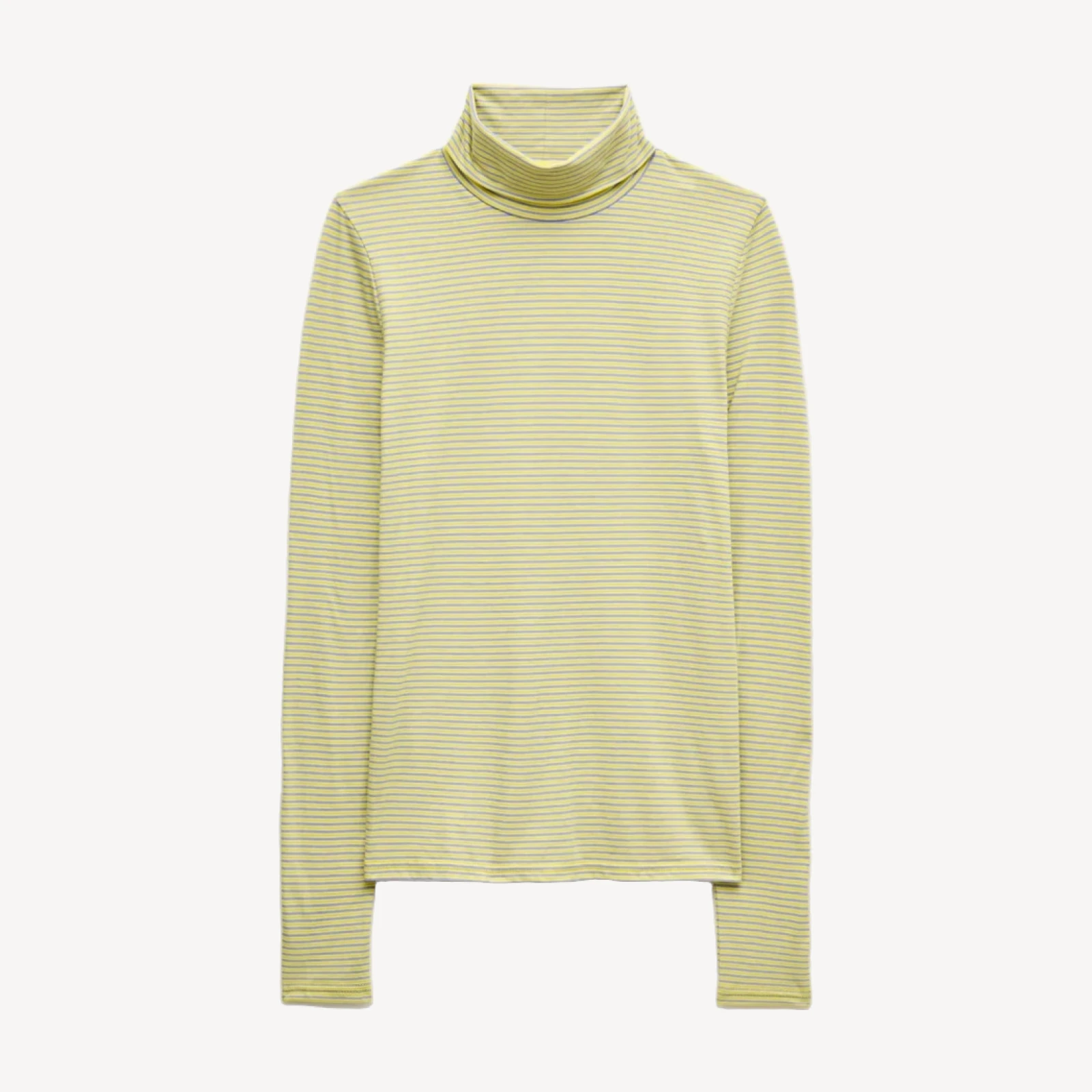 Feather jersey turtleneck in stripe
