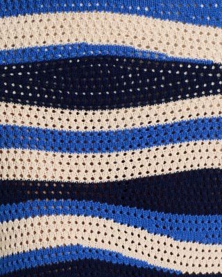 Aqua Wavy Crochet Midi Skirt - Exclusive
