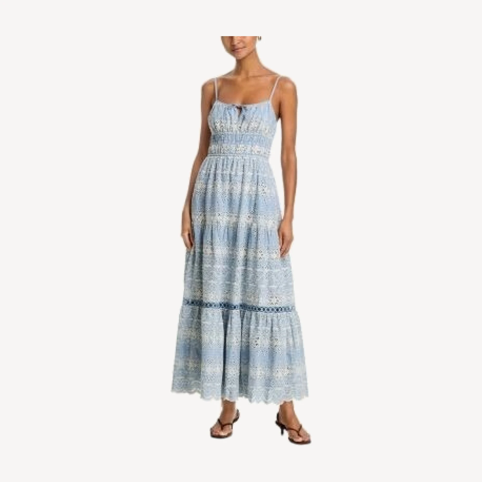 Aqua Eyelet Embroidered Maxi Dress - Exclusive