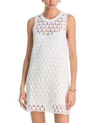 Aqua Fan Crochet Mini Dress - Exclusive