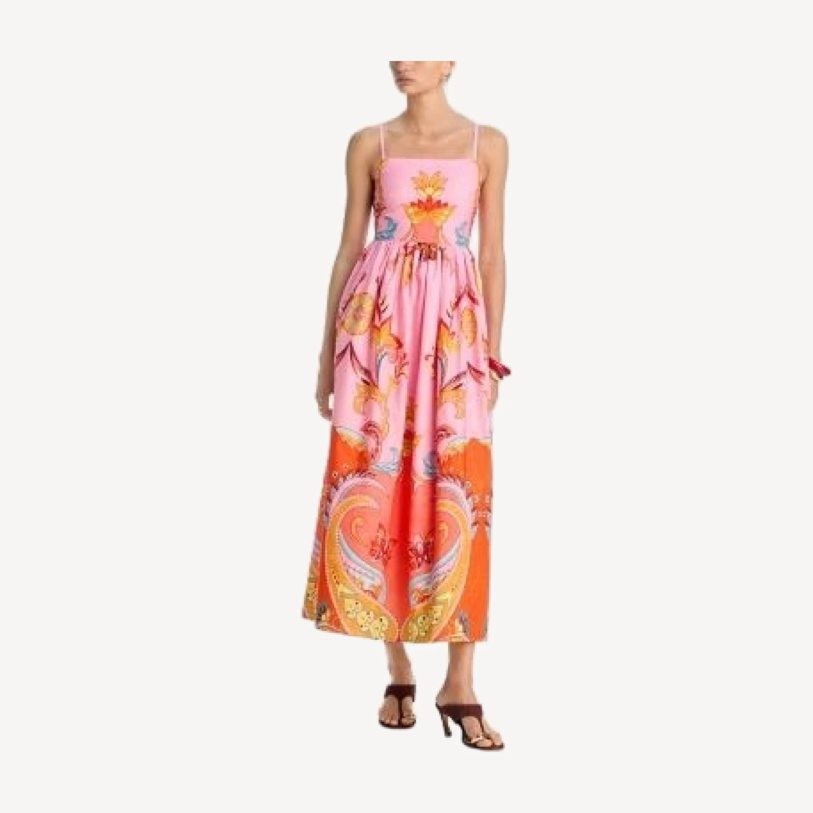 Aqua Paisley Midi Dress - Exclusive