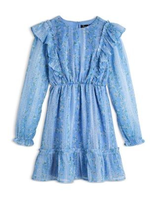 Aqua Girls' Metallic Floral Dress, Little Kid, Big Kid - Exclusive