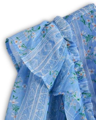 Aqua Girls' Metallic Floral Dress, Little Kid, Big Kid - Exclusive
