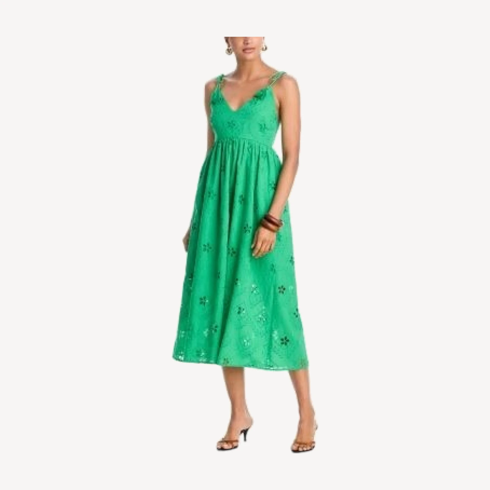 Aqua Embroidered Midi Dress - Exclusive
