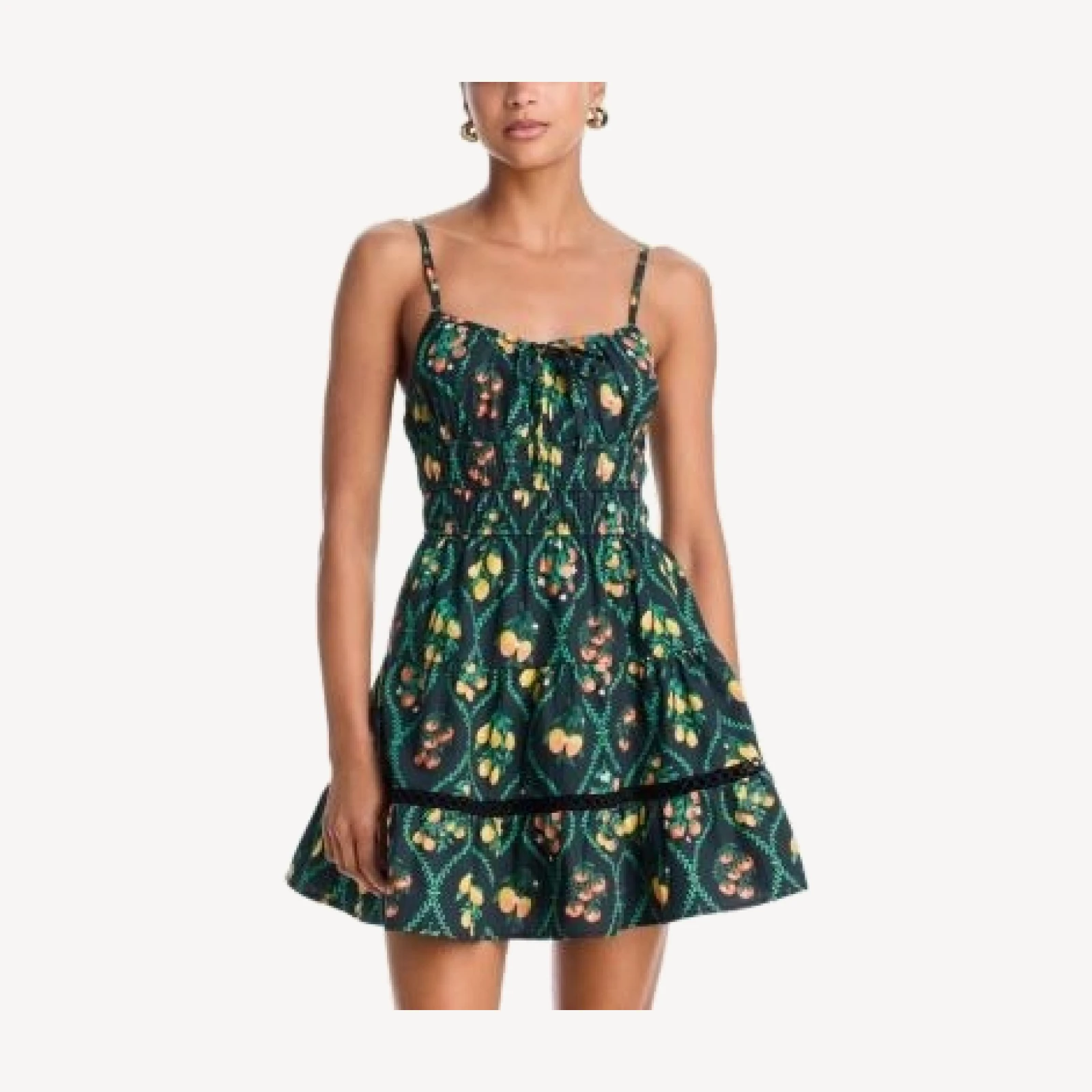 Aqua Lemon Flower Mini Dress - Exclusive