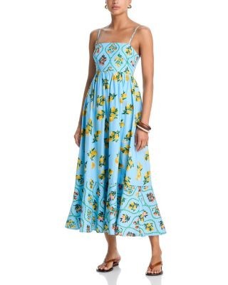 Aqua Lemon Flower Maxi Dress - Exclusive