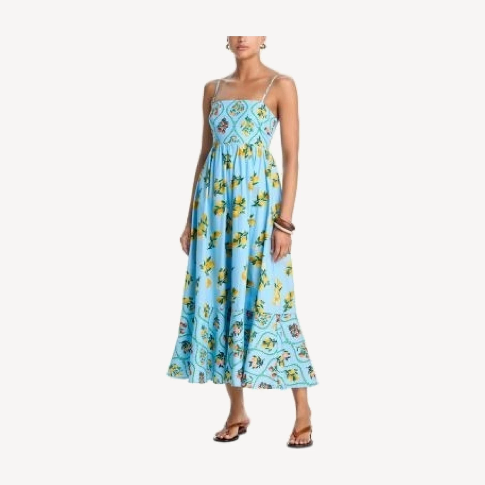 Aqua Lemon Flower Maxi Dress - Exclusive