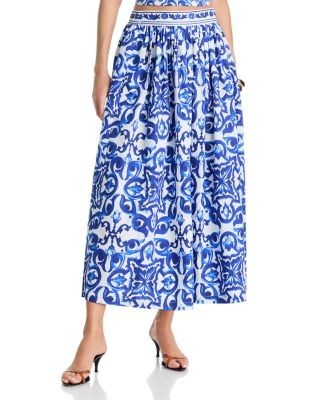Aqua Tile Midi Skirt - Exclusive