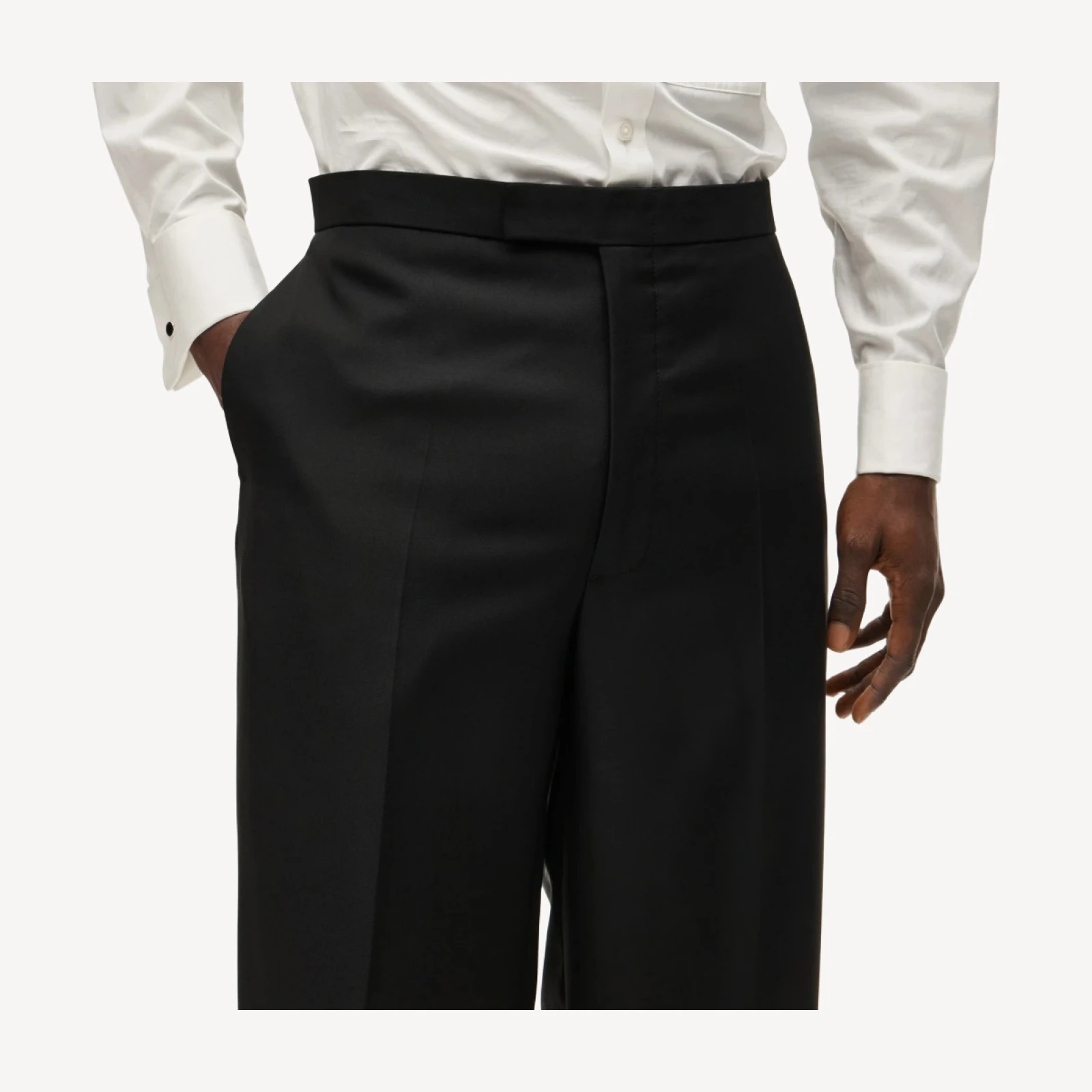 Relaxed-fit tuxedo pant in Italian wool