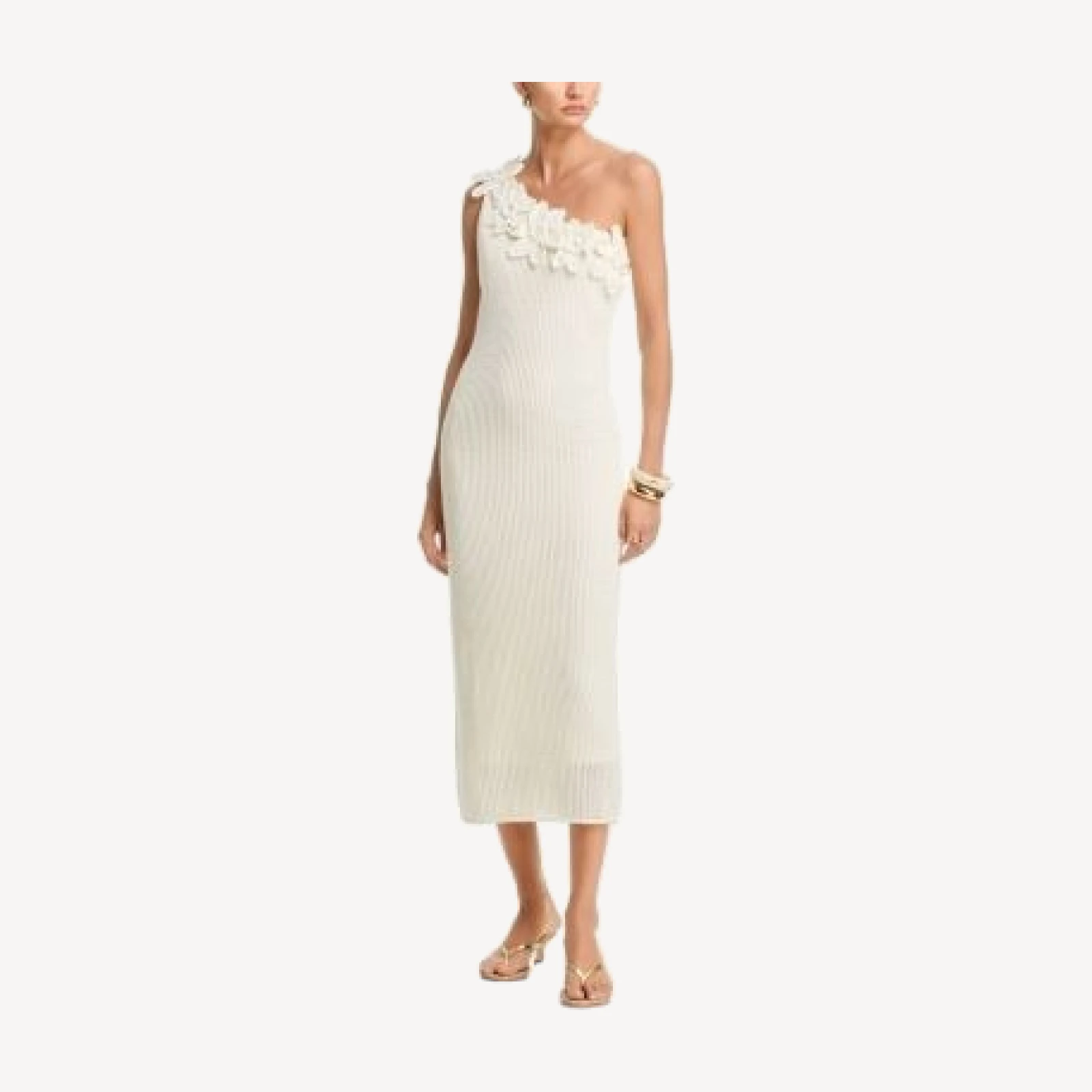 Aqua Crochet 3D Flower Midi Dress - Exclusive