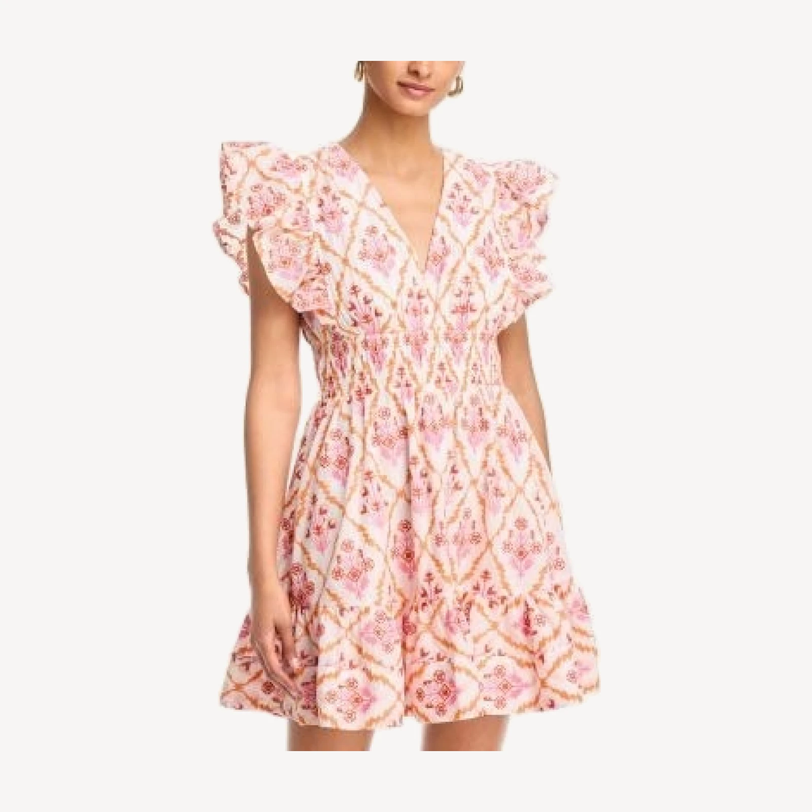 Aqua Embroidered Flutter Sleeve Mini Dress - Exclusive