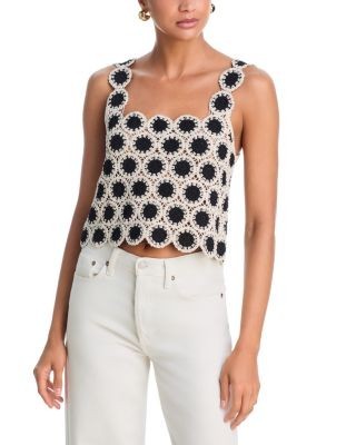 Aqua Circle Crochet Tank Top - Exclusive