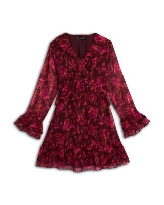 Aqua Girls' Long Sleeved Ruffled Dress, Big Kid - Exclusive