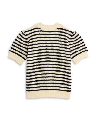Aqua Girls' Striped Short Sleeved Sweater, Big Kid - Exclusive