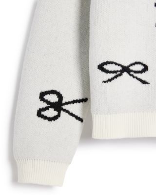 Aqua Girls' Bow Print Crewneck Sweater, Big Kid - Exclusive